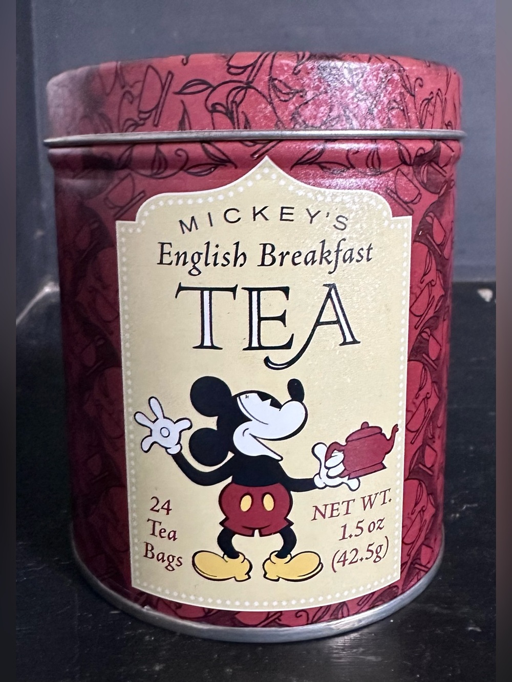Disney Mickey’s English Breakfast Tea Red Tin & Mickey’s Green Tea Tin. NO TEA.